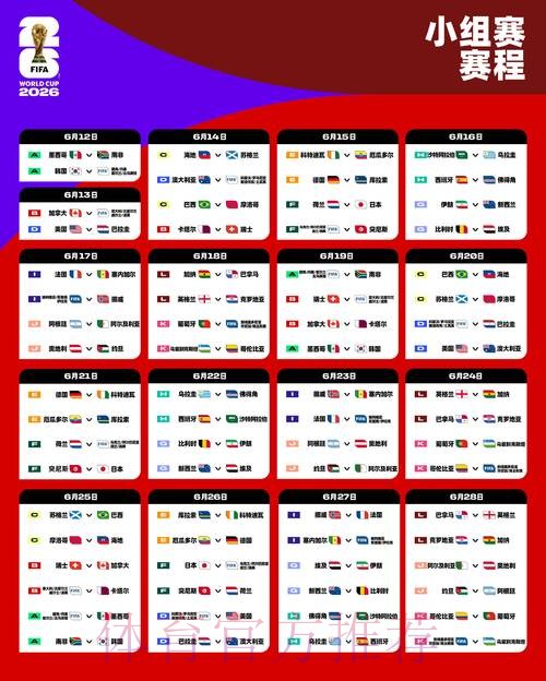 2026世界杯小组赛赛程最新完整安排在哪里看