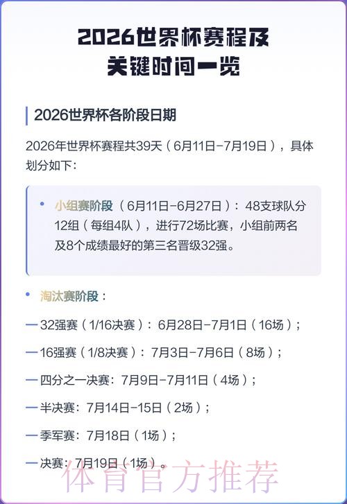 2026世界杯赛程最新完整安排官网入口